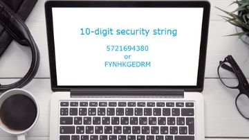 10 Digit Security String Generated by PINsafe